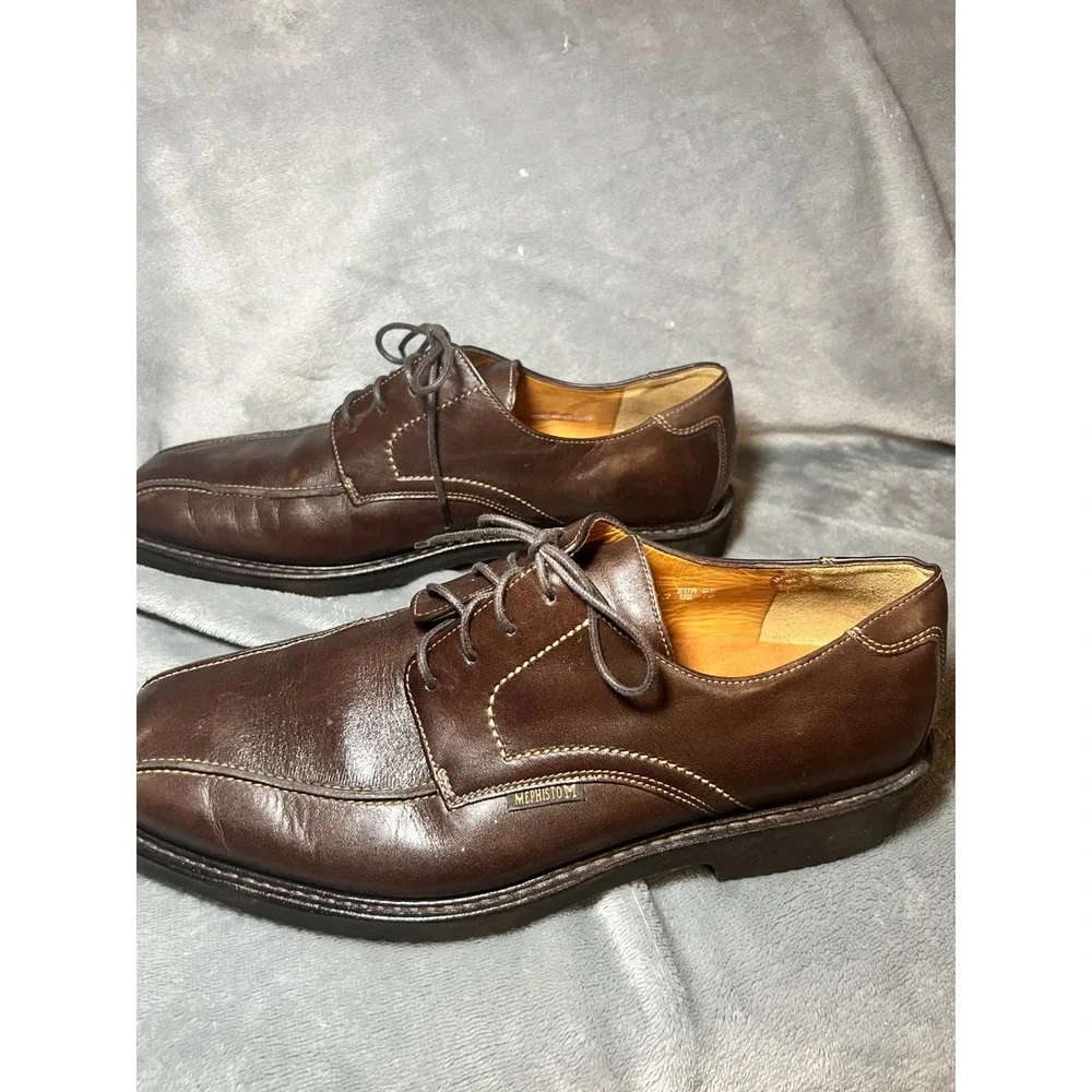 Mephisto Mens Leather Brown‎ Dress Shoes Lace Up Oxfords Goodyear Welt Size 10